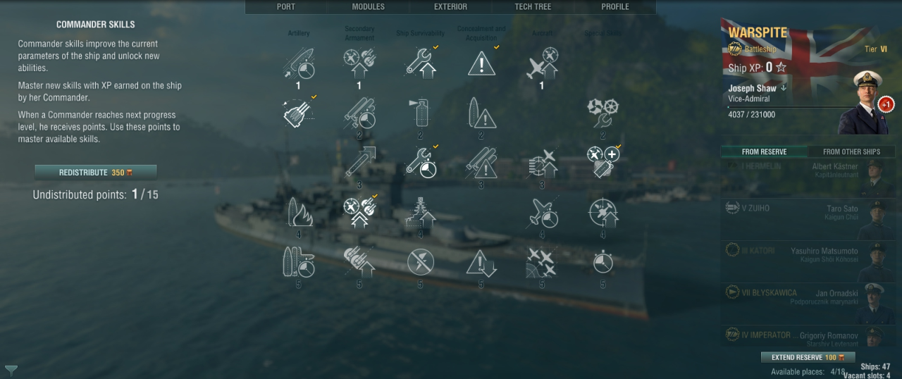 World of Warships - skills