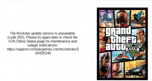 The Rockstar update service is unavailable code 202