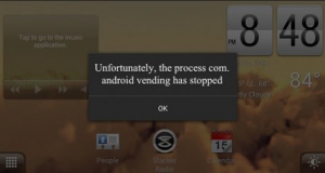How to fix process com.android.vending has stopped?
