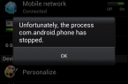 Unfortunately the process com.android.phone has stopped