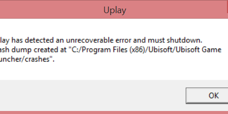 Uplay has detected an unrecoverable error and must shutdown