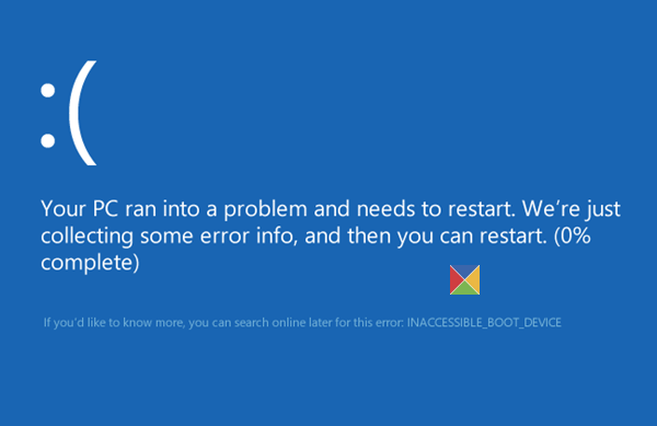 Inaccessible boot device