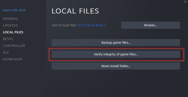 Verify the integrity of the game files
